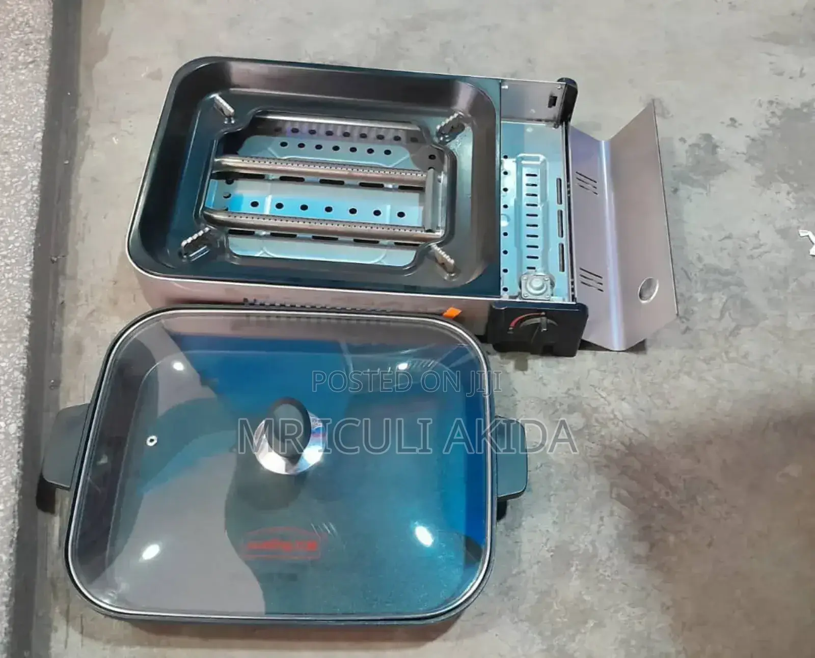 2in1 Outdoor Camping Stove and Gas Grill WTH Steaming Lid