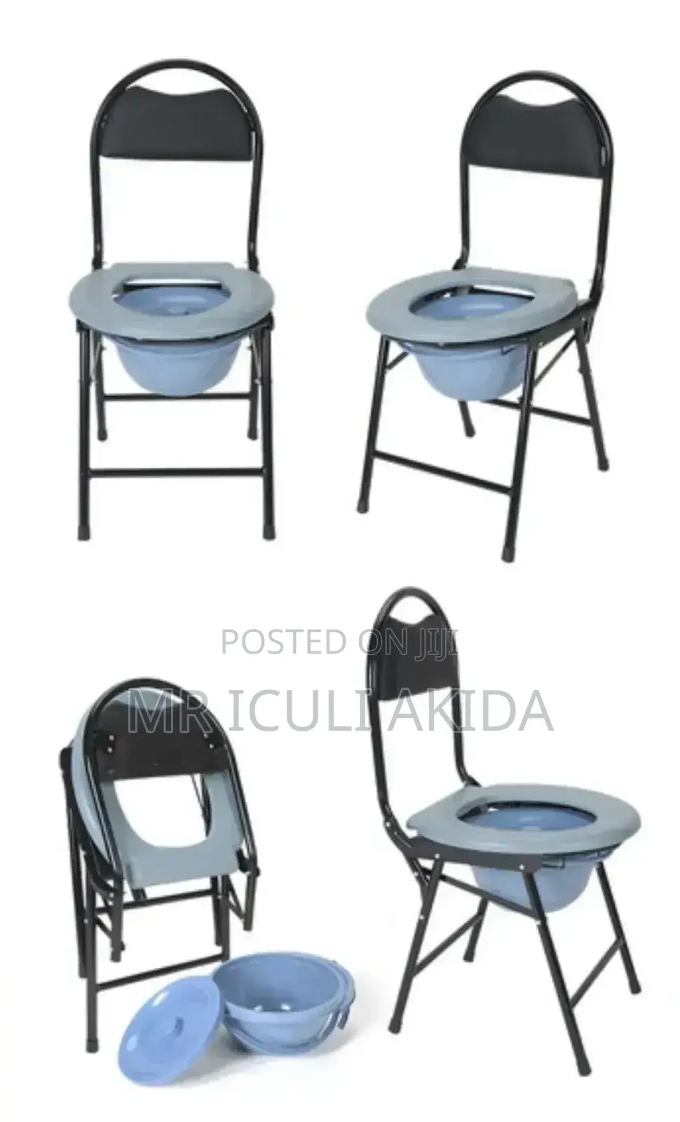Heavyduty Folding Commode Adults Medical Armless Potty Chair