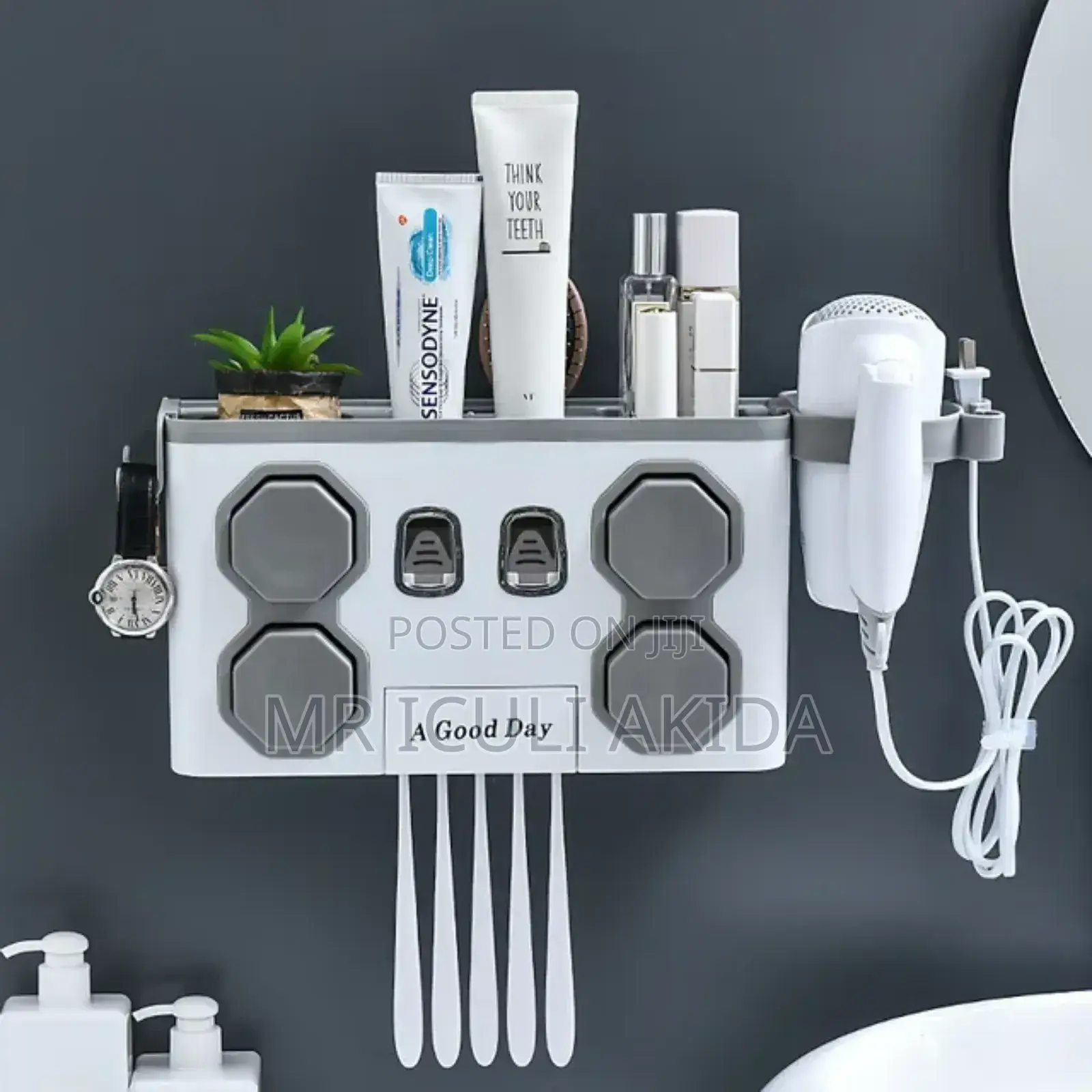 Classy Wall Bathroom Toothbrush Holder Pate Dispenser