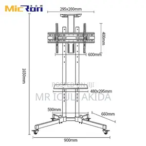Adjustable, Rotating Full Motion TV Cart Mount Stand
