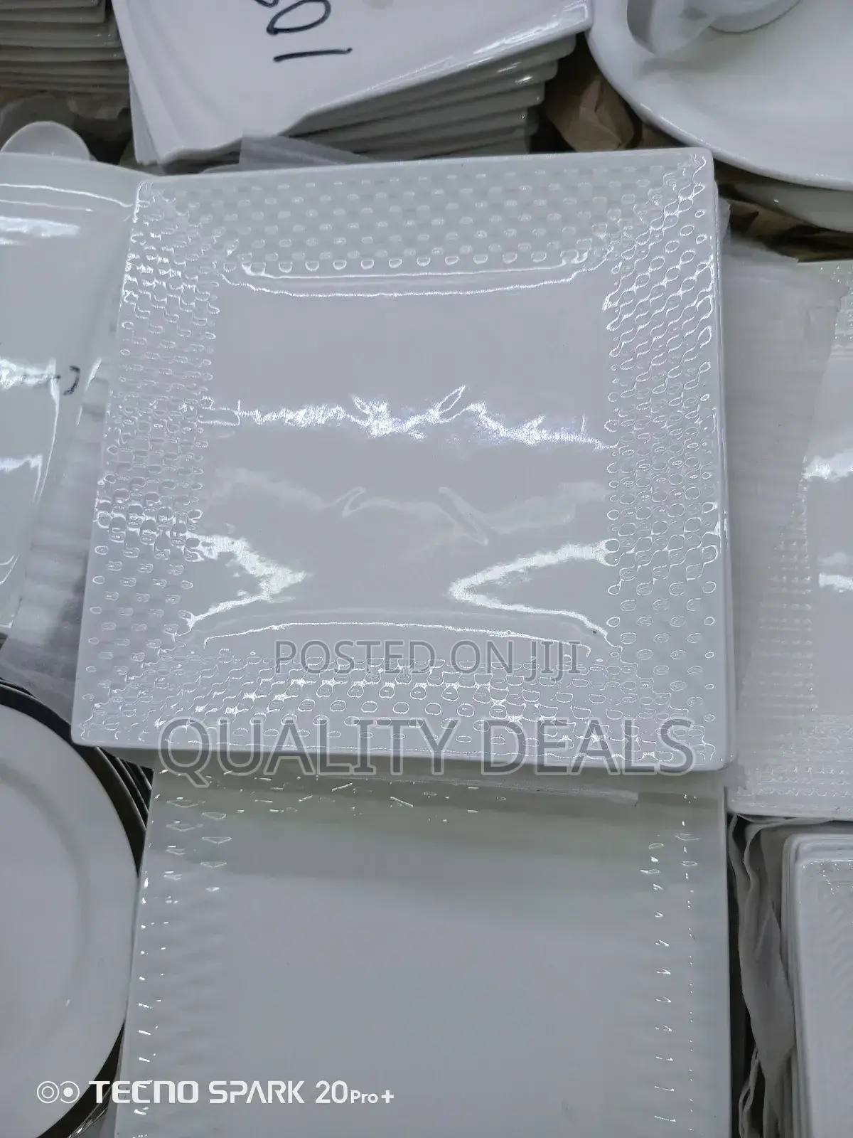 12pcs Square Ceramic Dinner Plates