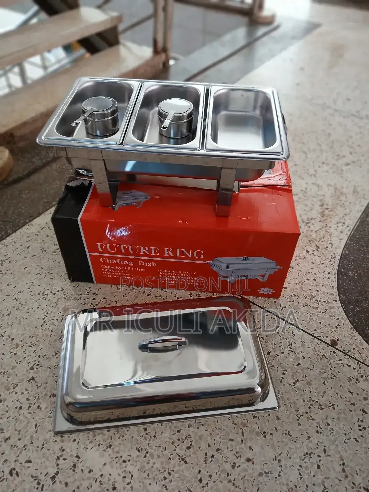 Future King 9.5L Triple Bowl Chafing Dish Food Warmer