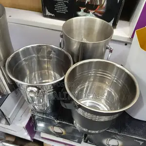 Stainless Steel Portable Ice Black Bucket