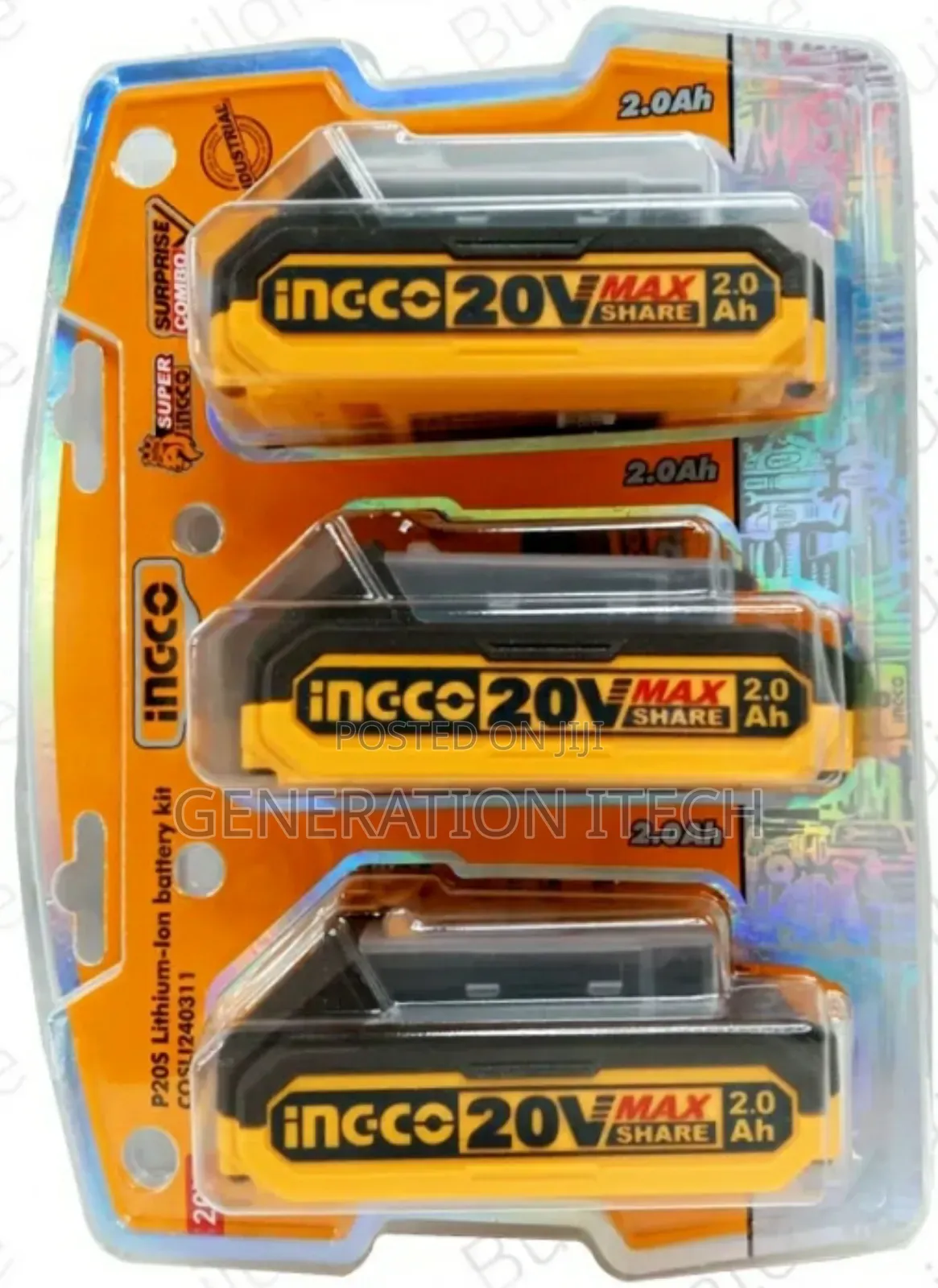 3 PCS Ingco Battery Pack - Rechargeable-20v- For All Tools