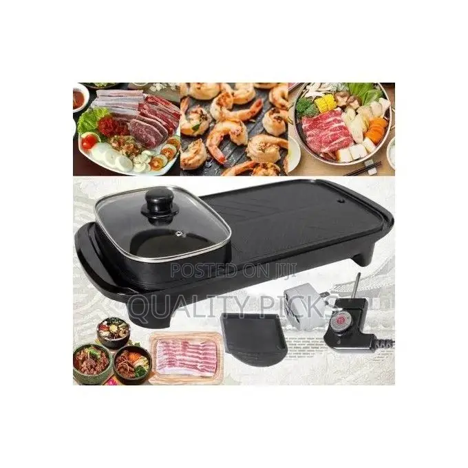 2 In1electric Baking Pan, Cooking Soup Hot Pot and BBQ