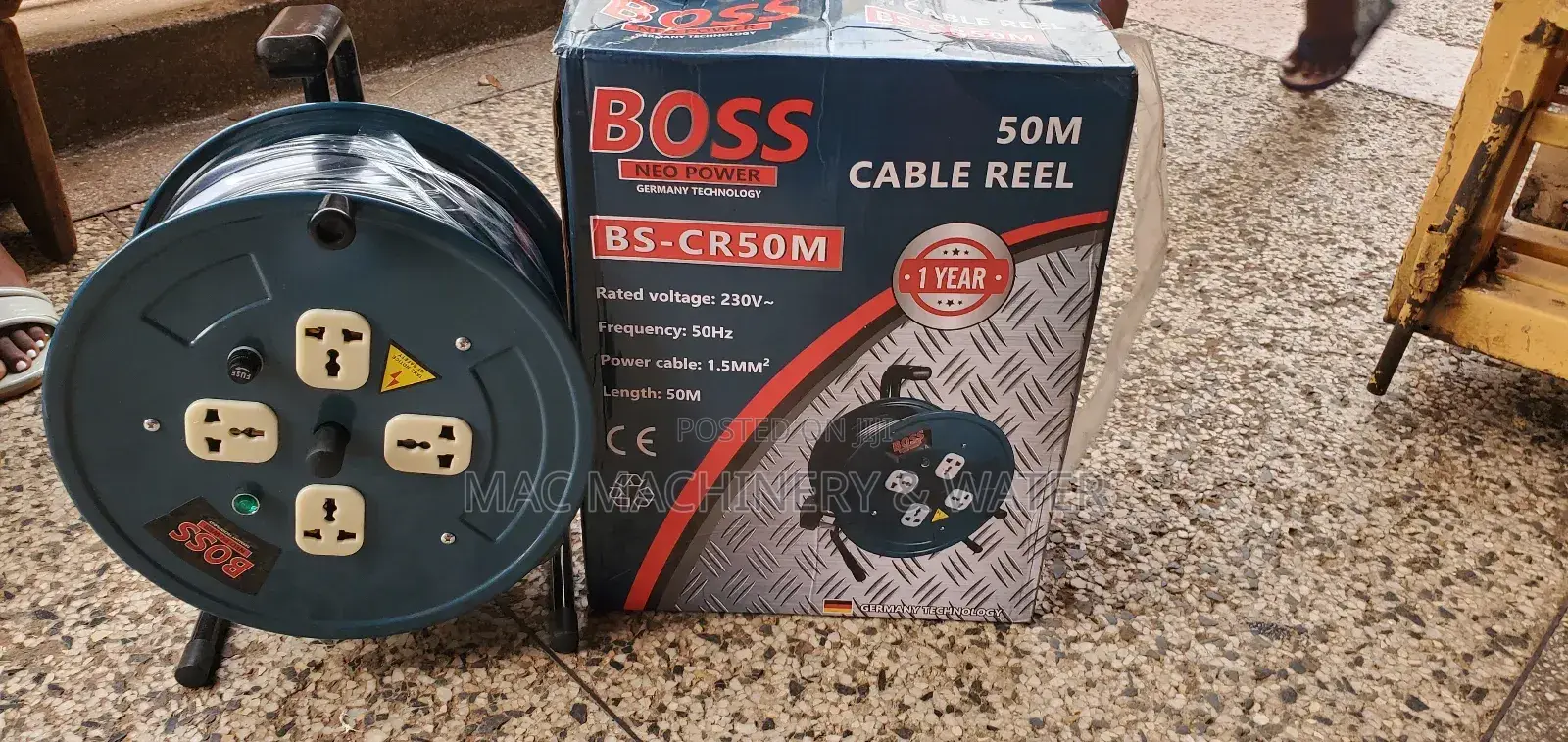 Extension Cable Reel / Cord 50meters BOSS GERMAN