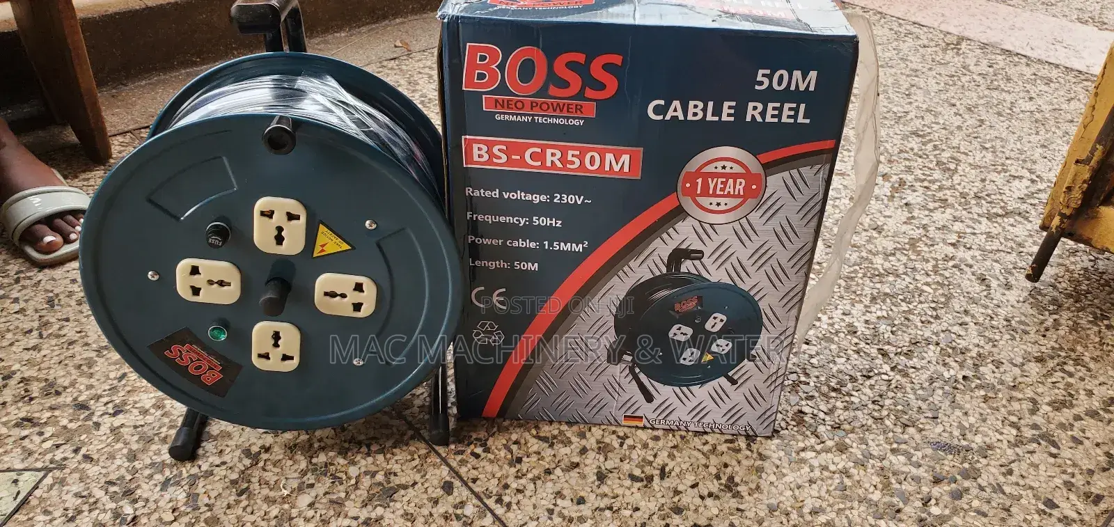 Extension Cable Reel / Cord 50meters BOSS GERMAN