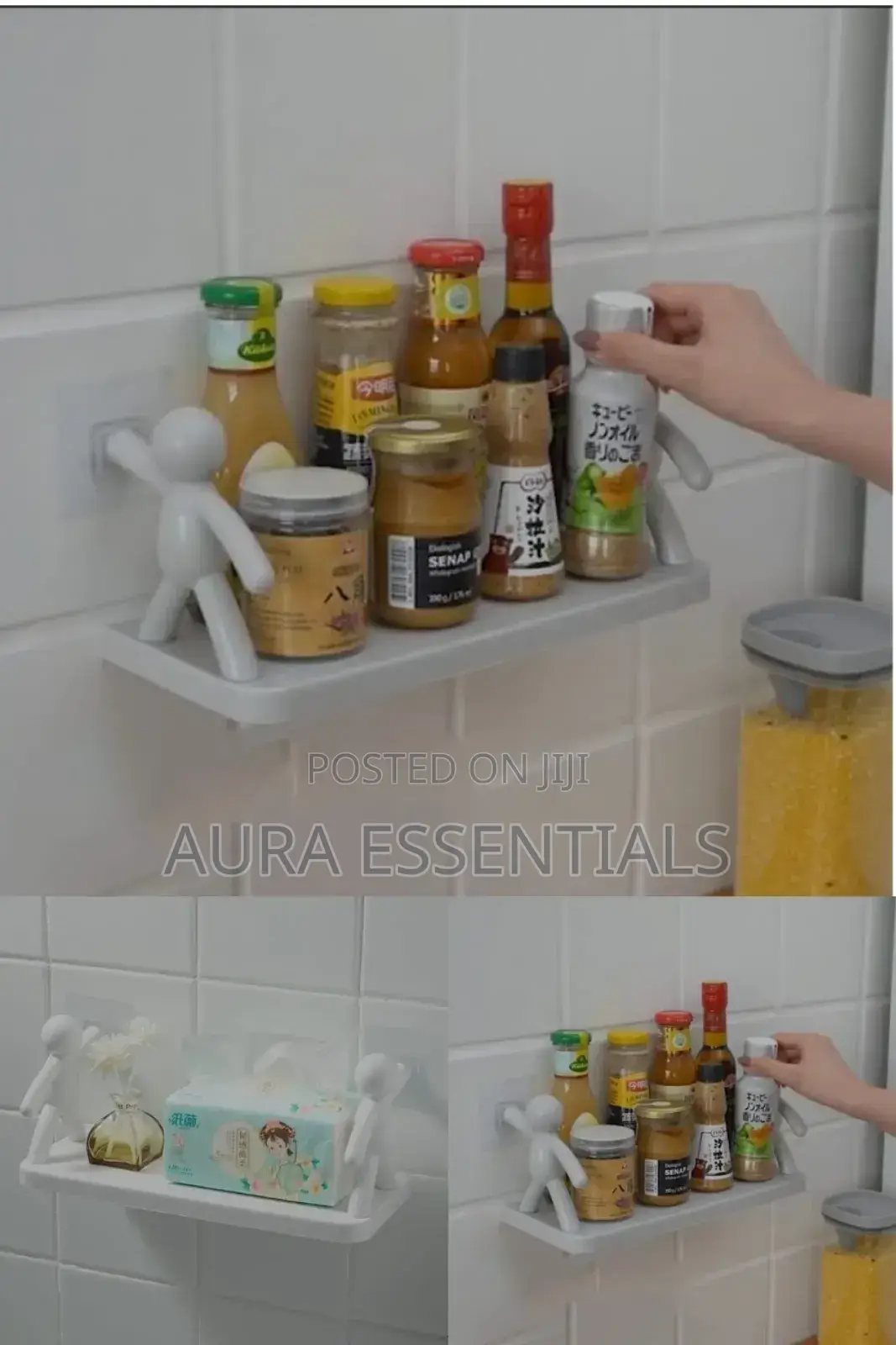 No Drill Self Floating Kitchen or Bathroom Shelf