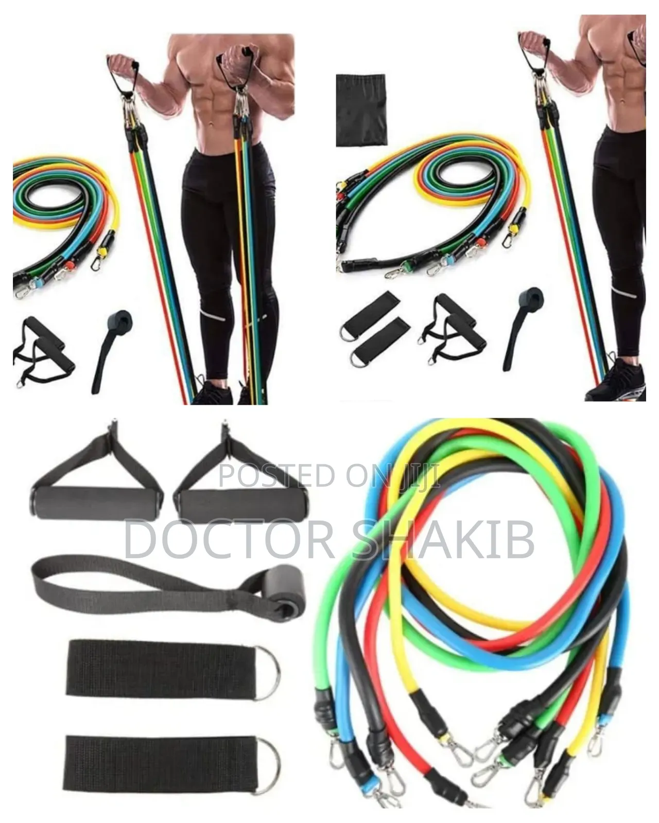 11pcs High Quality All Exercise Resistance Bands-New