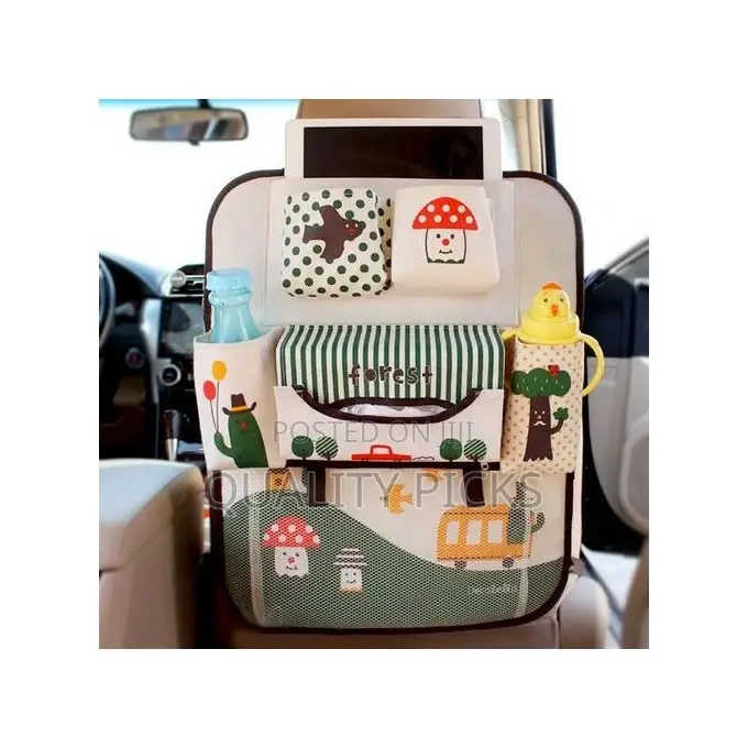 1 Piece of Multi-Design Kids Car Back Seat Organizer, Red.