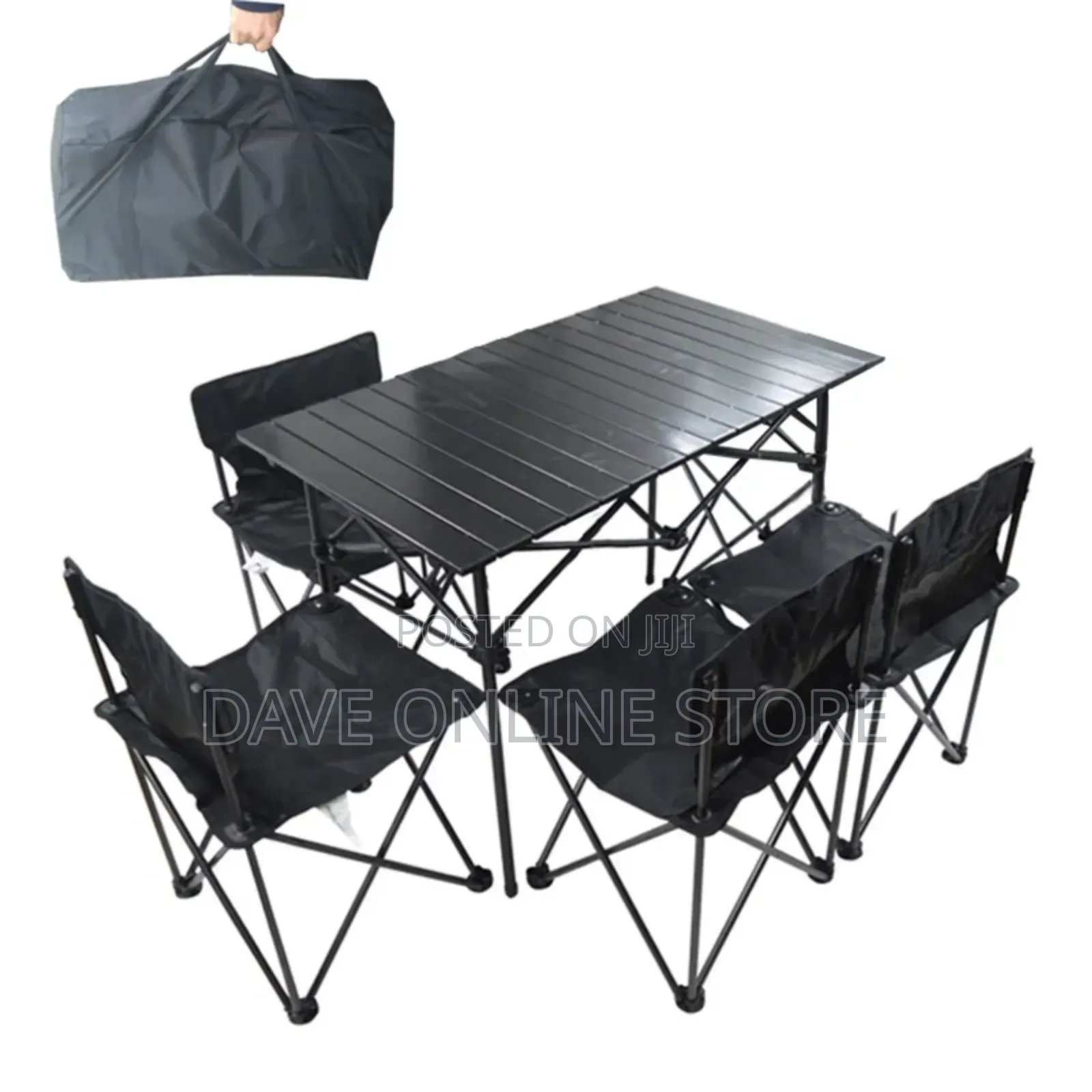 Folding Camping Table and 4 Chairs Set