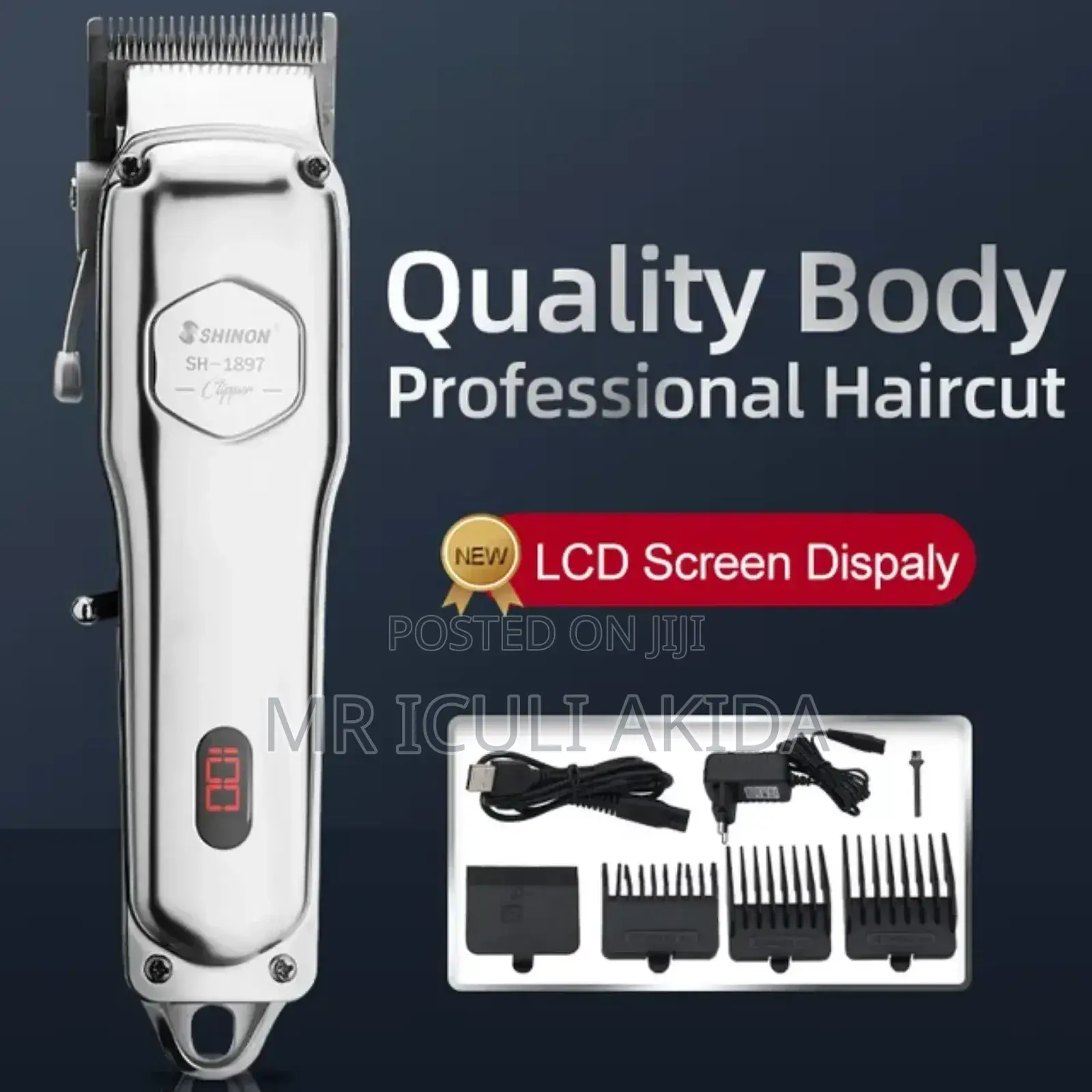Shinon Full Metal Body Rechageable Profesional Hair Clippers
