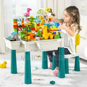 7in1 Kids Learning,Play Table Set WTH Chair Puzzle Blocks