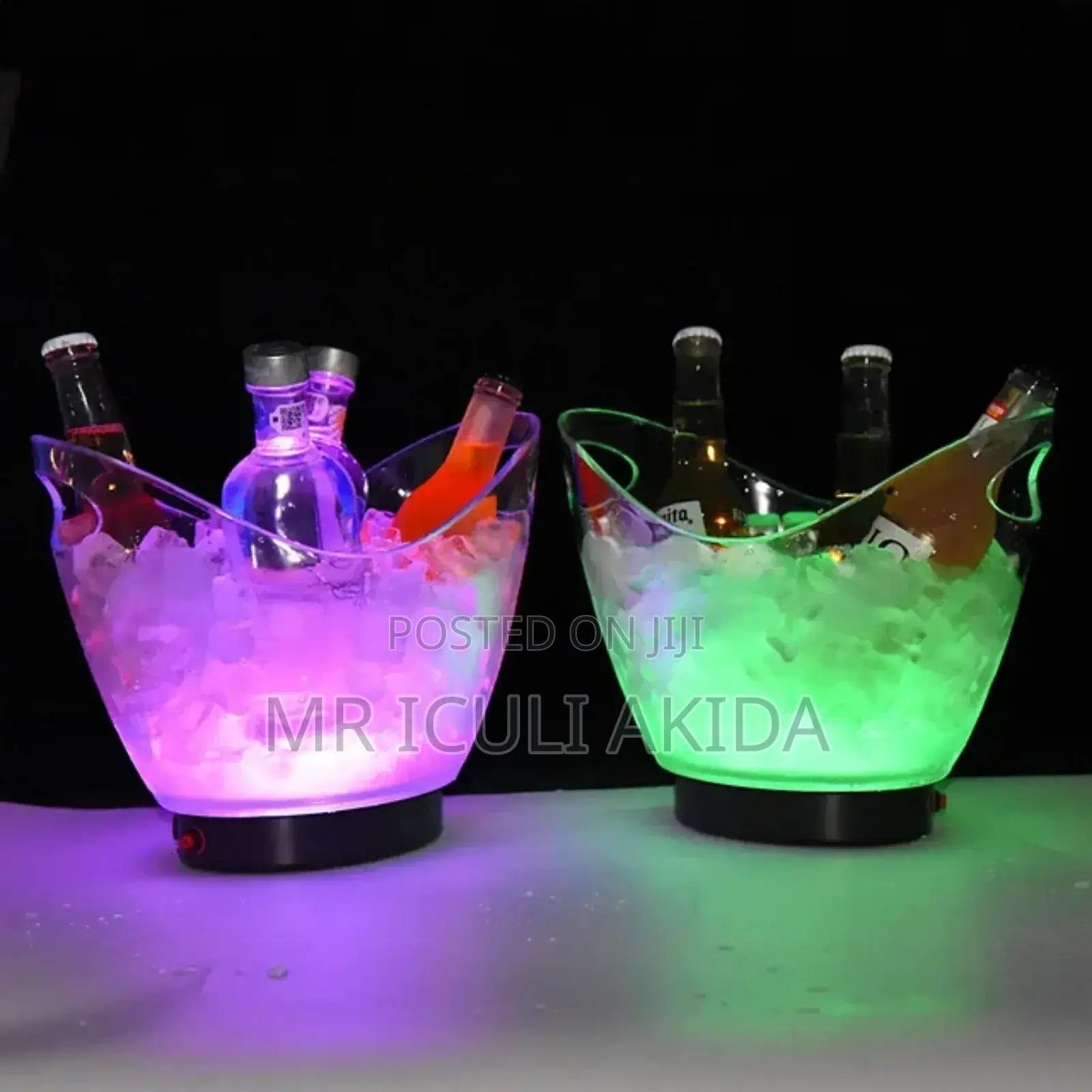 LED 5L Thick Acrylic Ice Buckets WTH Gradient Colours