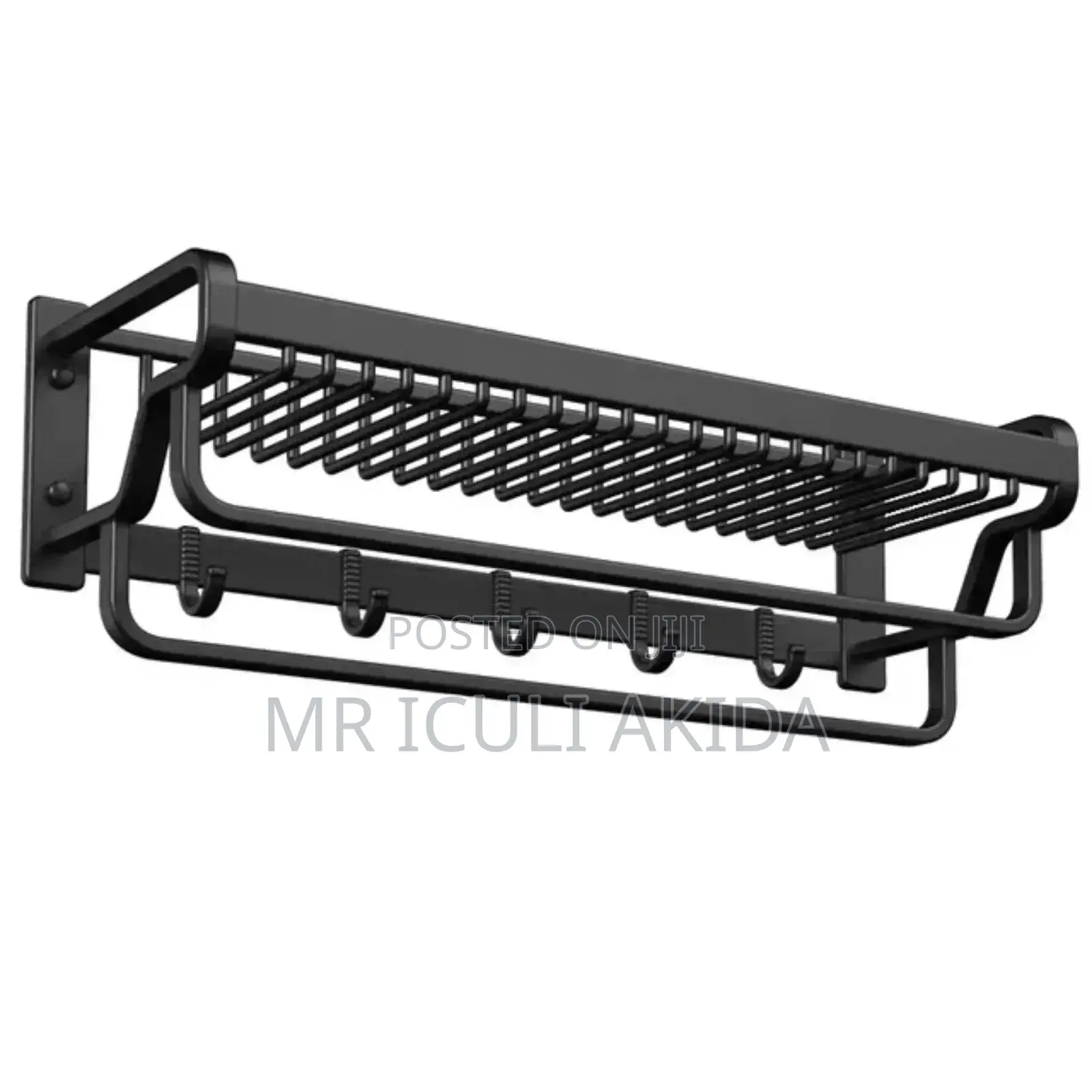 Multifunctional Bathroom Self Adhesive Towel Rack WTH Hooks
