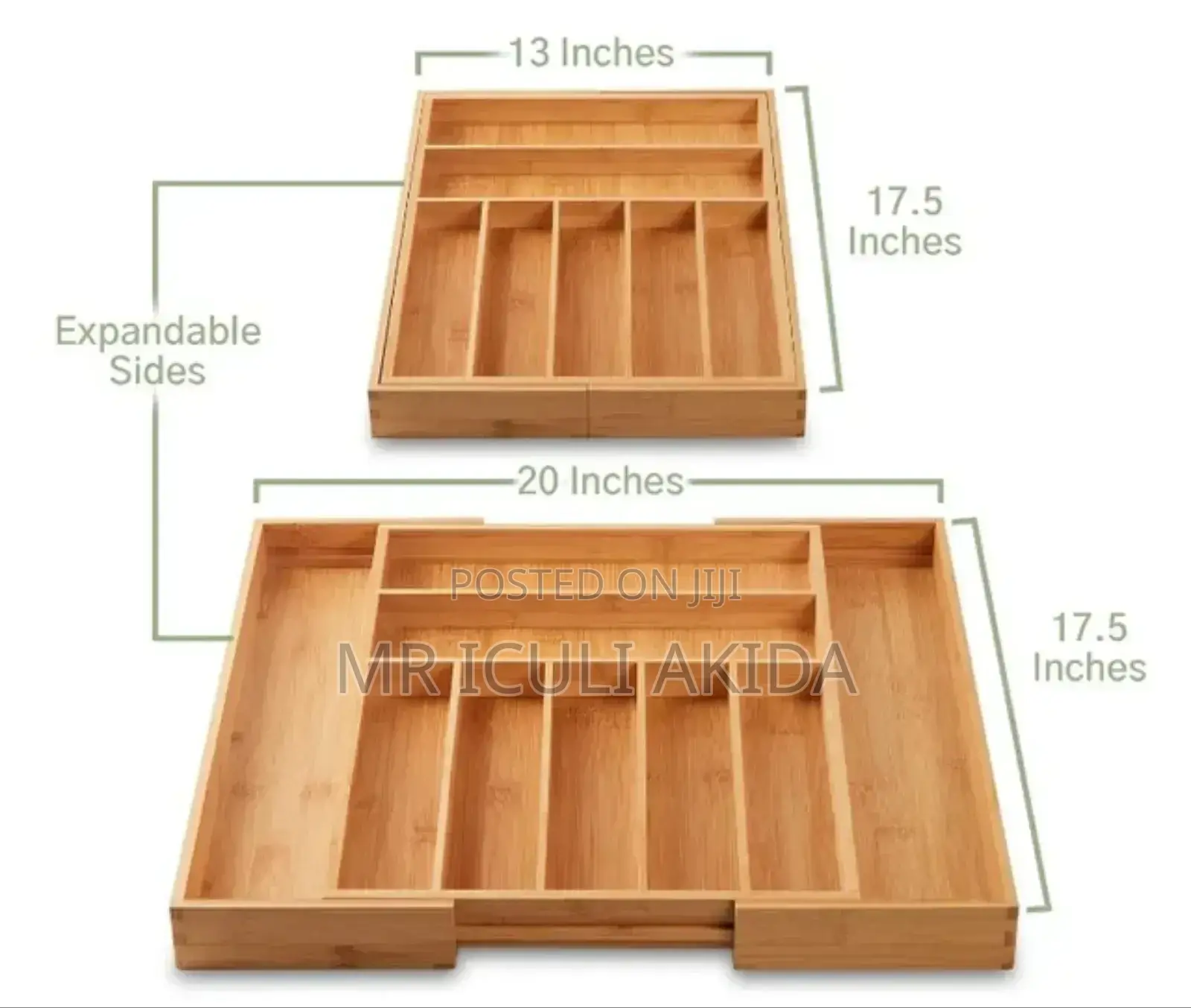 Expandable Bamboo Kitchen Drawer Tray Cutlery Organiser