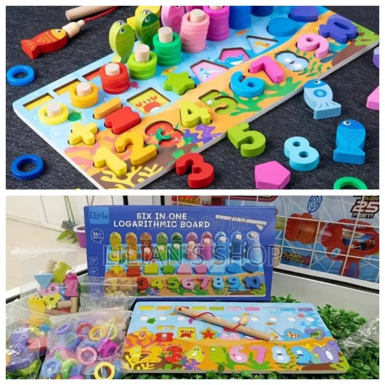 6 in 1 Montessori Kids Learning Puzzle Board