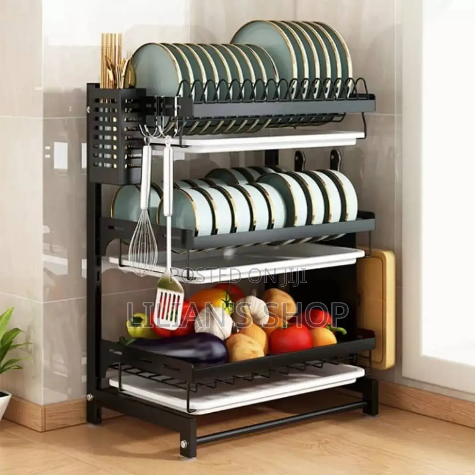 3 Tier High Grade Stainless Steel Dish Rack