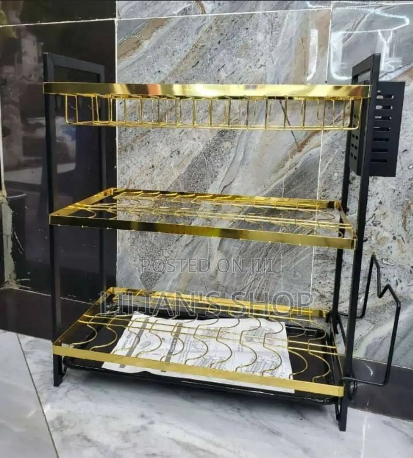 3layers Black Gold Kitchen Drying Dish