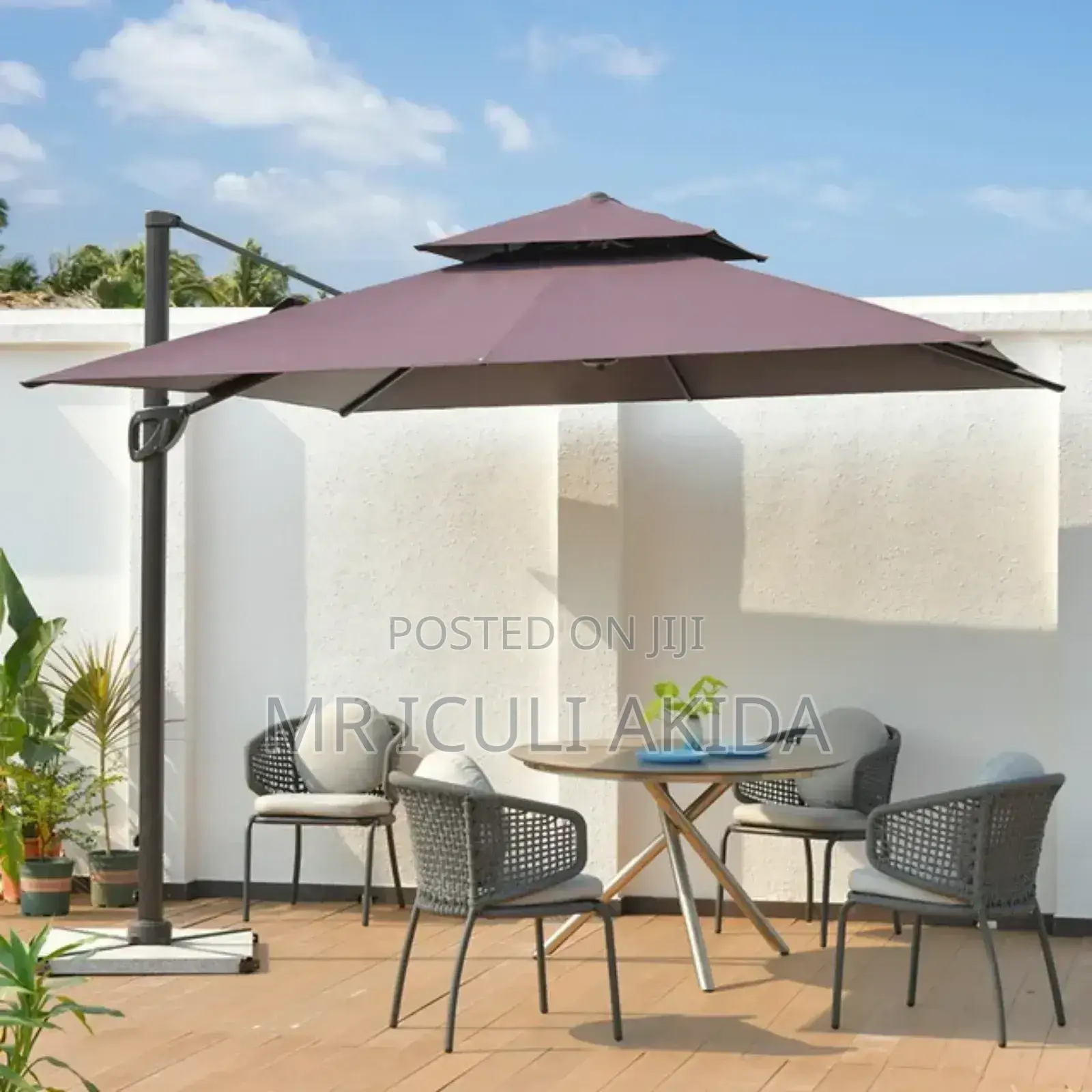 3x3mtrs 3600rotating Garden Sun Cantilever Parasol Umbrella