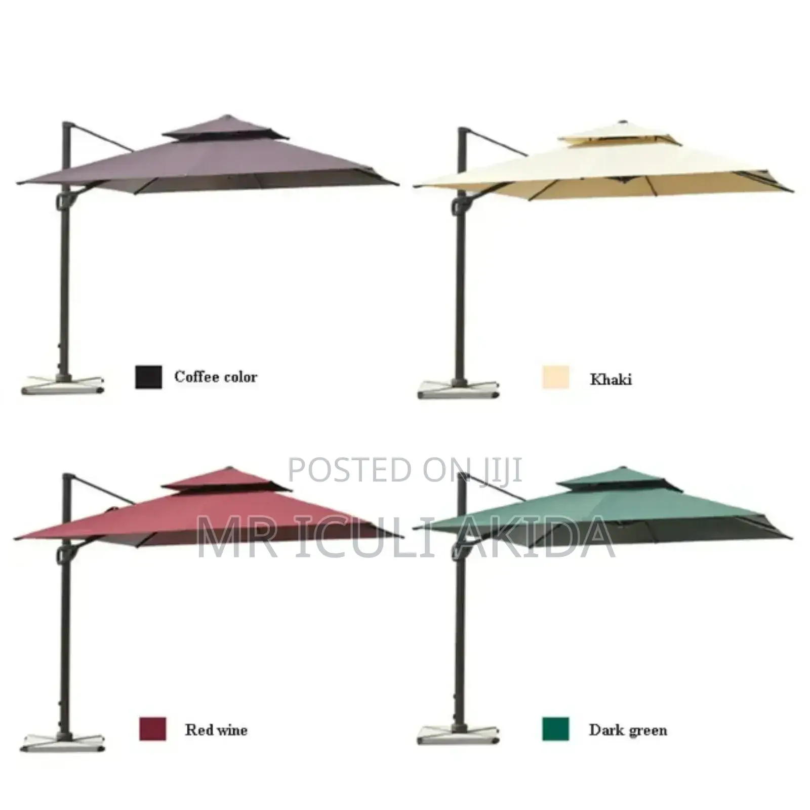 3x3mtrs 3600rotating Garden Sun Cantilever Parasol Umbrella