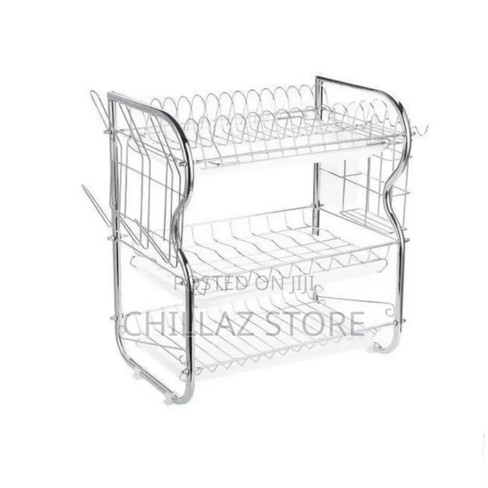 3 Tier Stainless Steel Dish Drainer Rack.