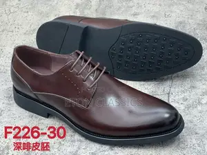 Photo - Brown Leather _Black Sole Original Men's Office Shoes
