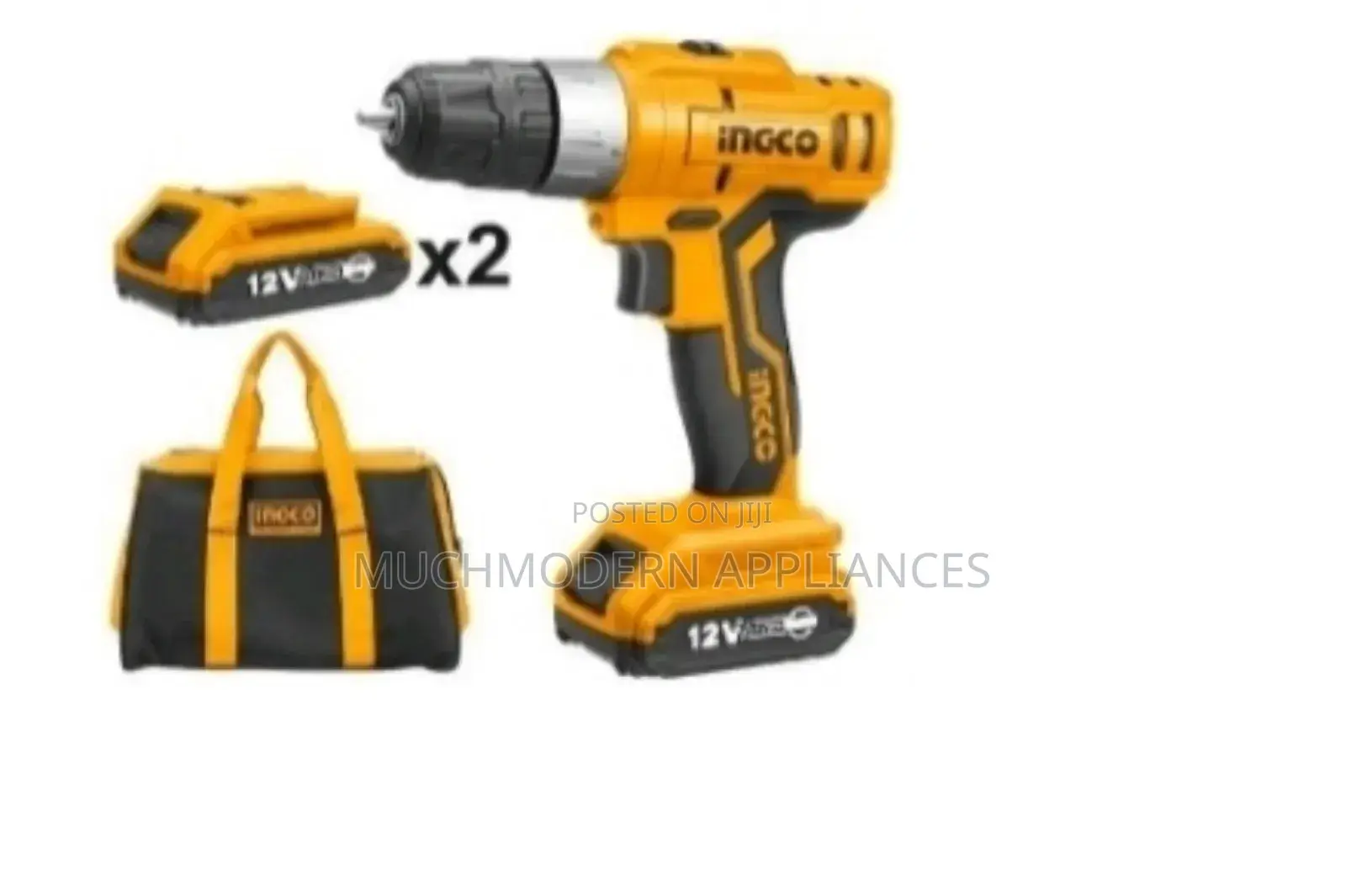 Ingco Lithium Ion Cordless Drill, 2 PCS 1.5ah Batteries