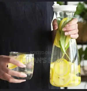 Glass Water Juice Pitcher Jar