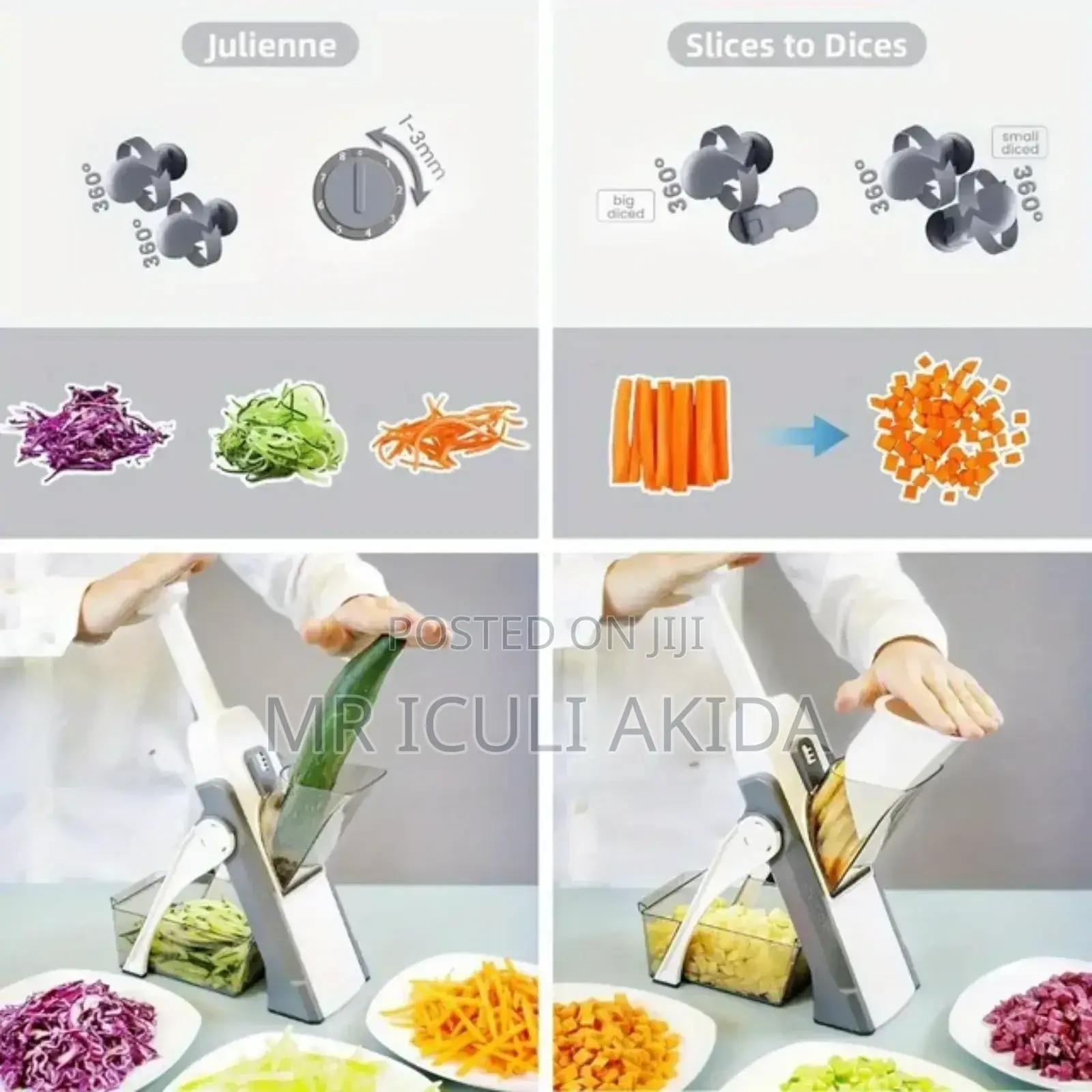 5in1 Mandolin Safe Slicer Vegetable, Potato Cutter Chopper