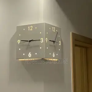 Double Sided Luminous Corner Wall Clock