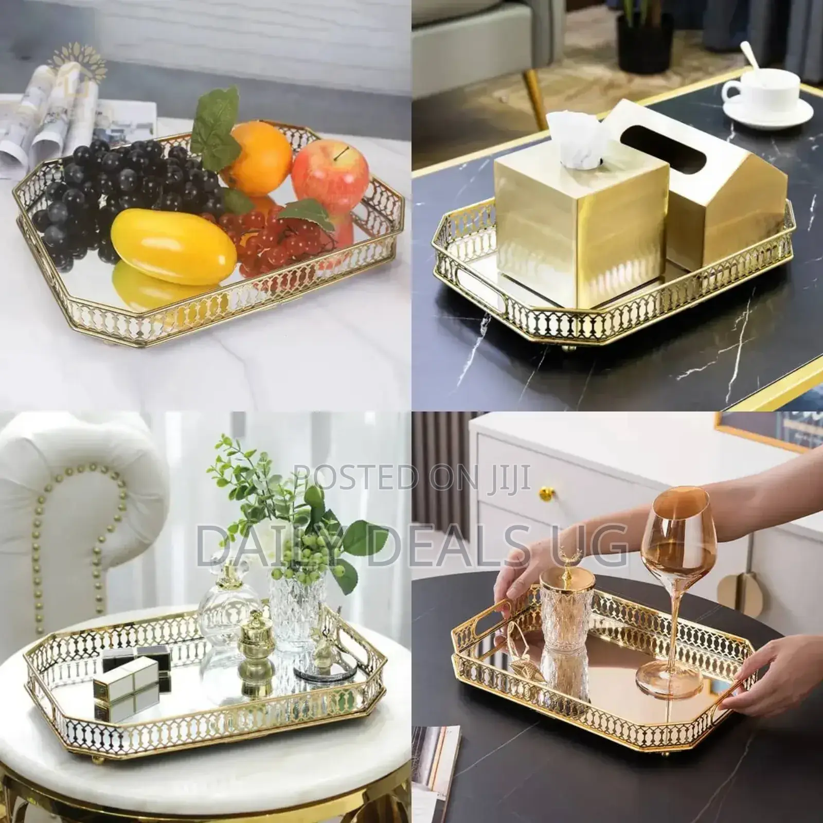 Metallic Mirror Tray