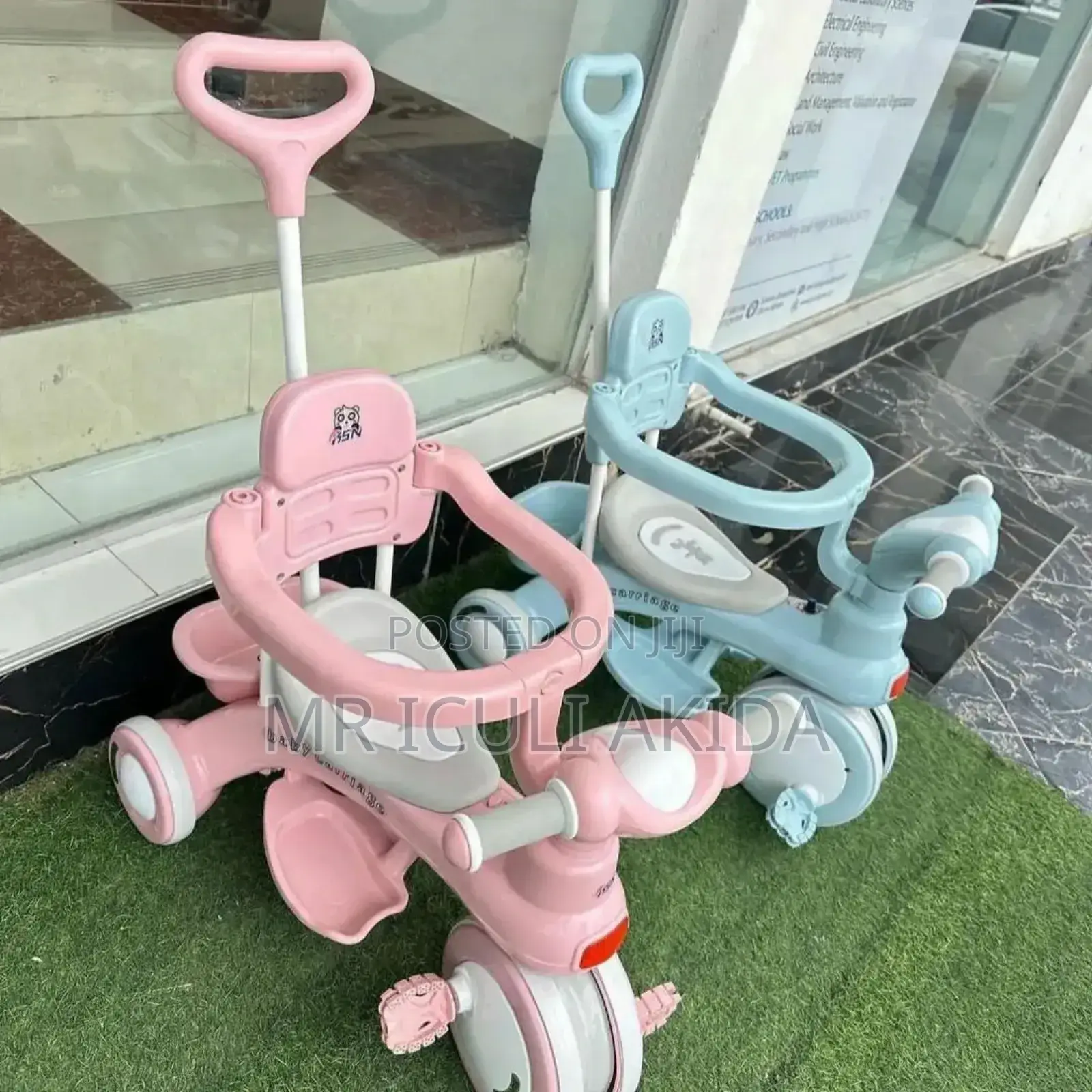 Baby Tricycle WTH Removable Side Supports Umbrella Canopy