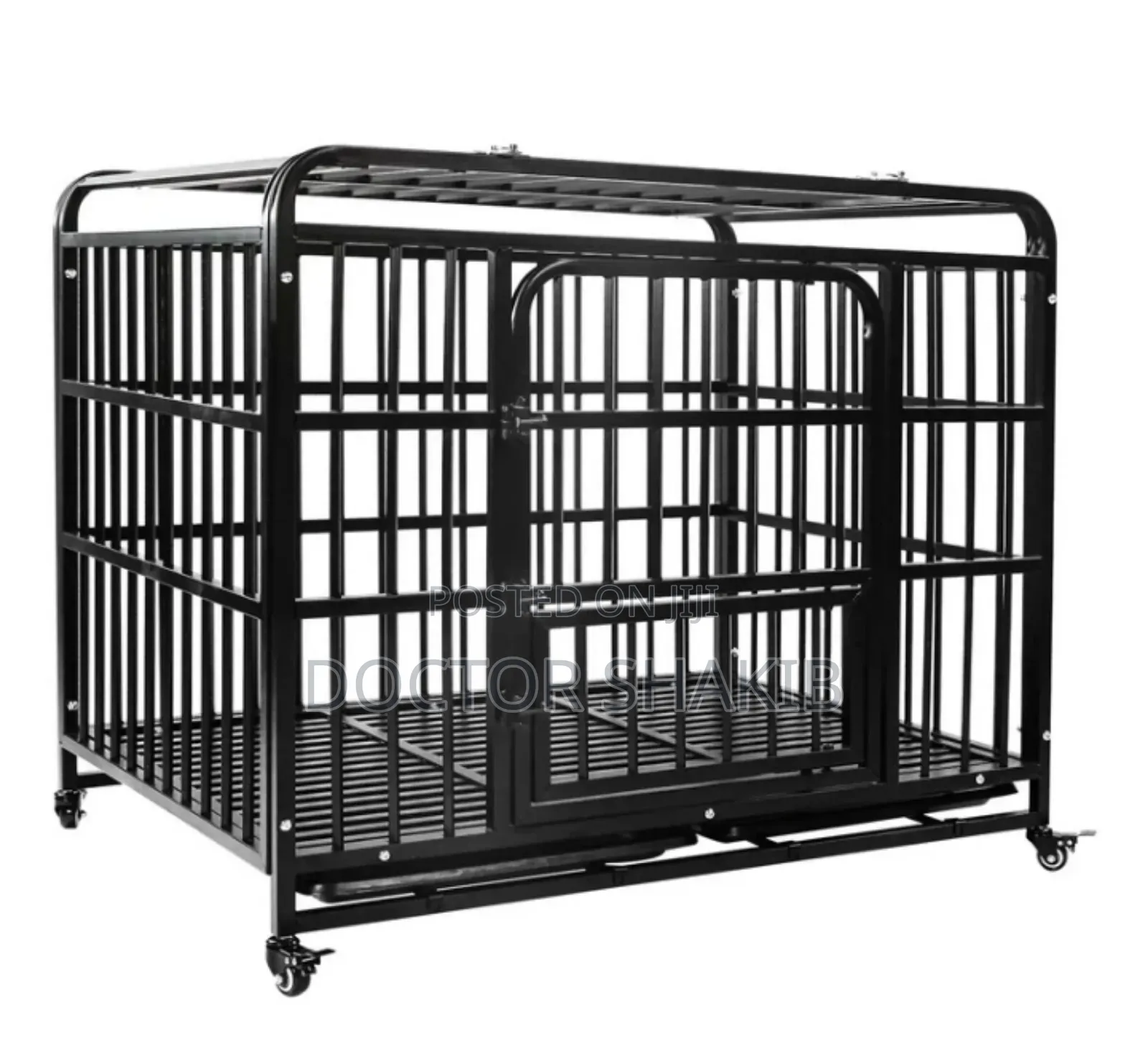Metallic Dog Cage With Wheels And Toilet Tray