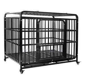 Metallic Dog Cage With Wheels And Toilet Tray
