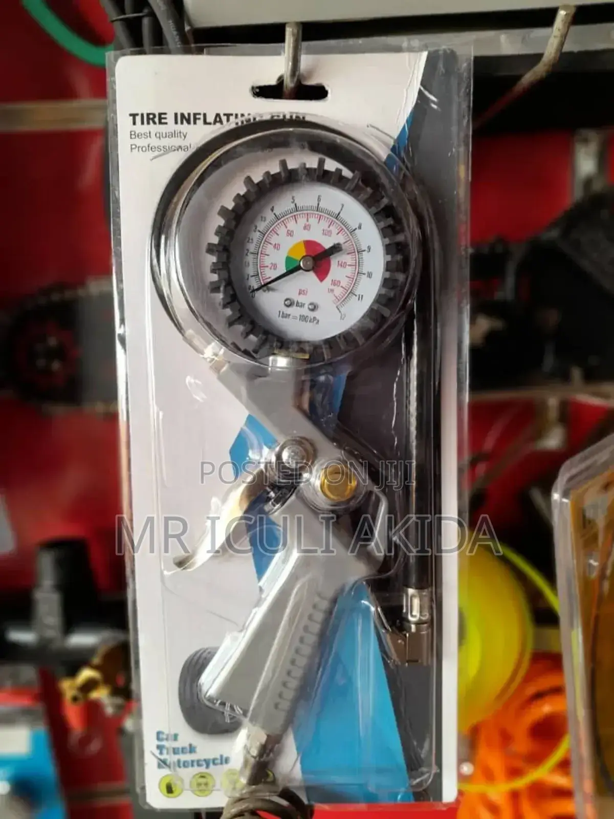 Car Tyre Inflating Gun WTH Pressure Testing Gauge Meter