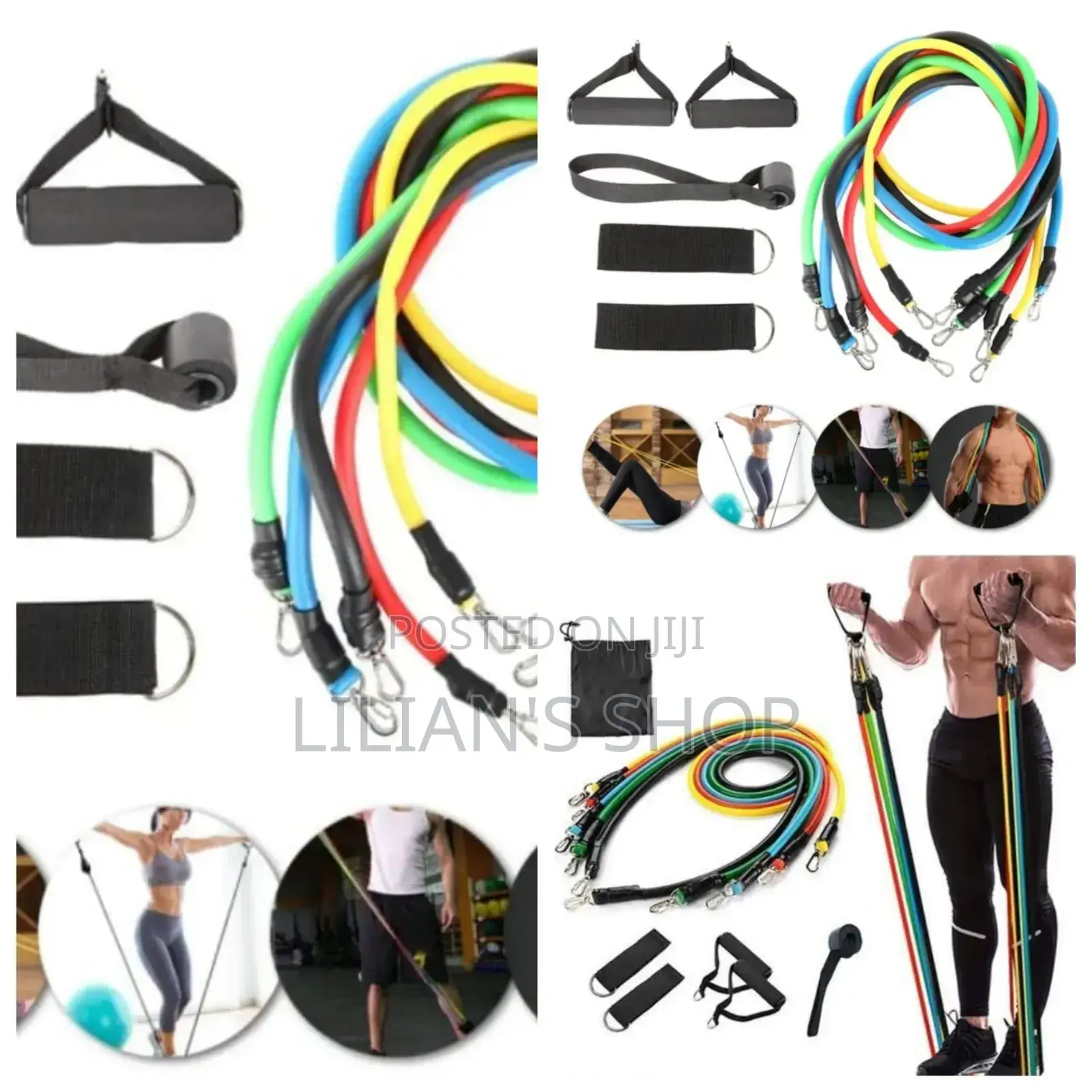 11pcs All Resistance Band Exercise Resistance Band