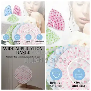2pcs Elastic Reusable Waterproof Shower Cap