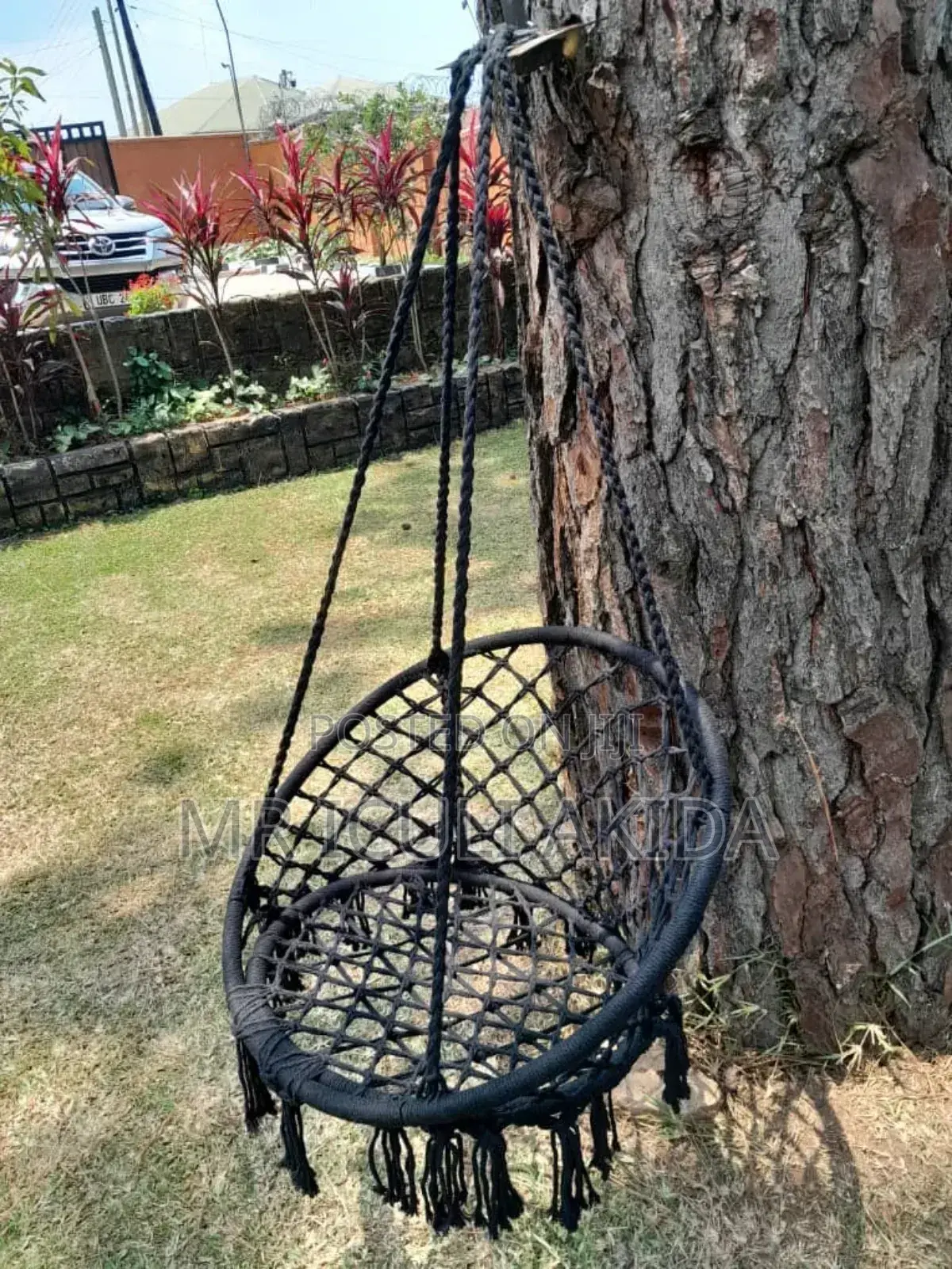Knitted Mesh Cotton Rope Round Hanging Chair Hammock