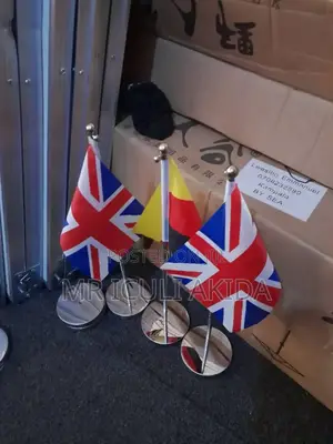All Nations Office Table Flags WTH Aluminium Pole Base/Stand