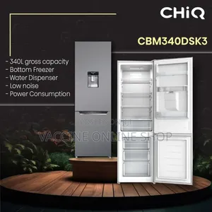 CHIQ Double Door Fridge 340L With Water Dispenser (QS2)