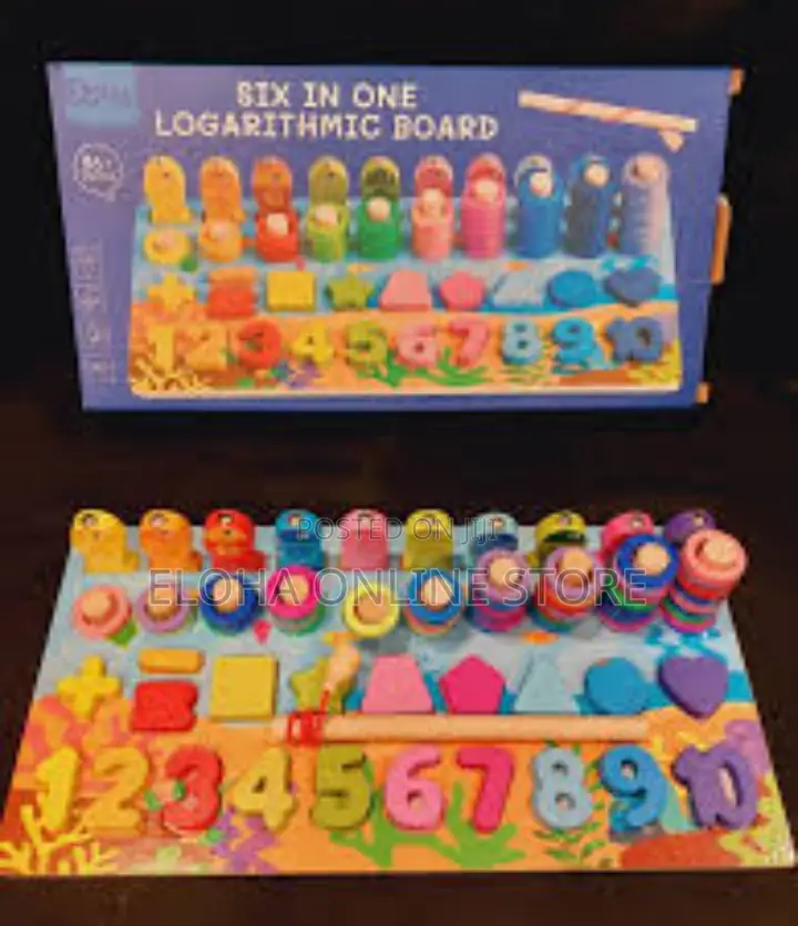 6 In 1 Montessori Kids Learning Puzzle Board