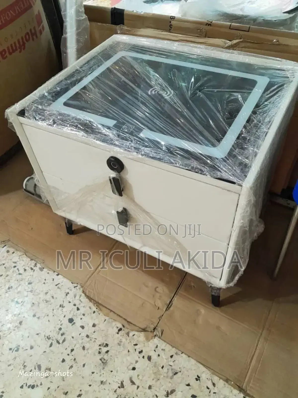Smart Bedside Table WTH Wireles Charger,Speaker,USB,2drawers