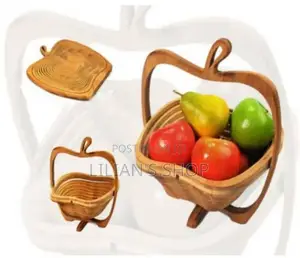 Natural Bamboo Foldable Wooden Fruit Basket