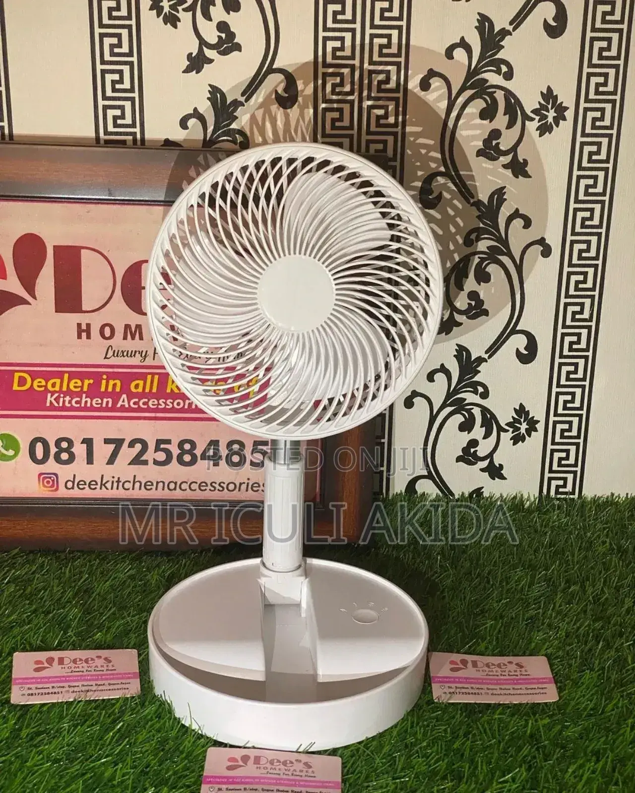Portable 1800 Angle Adjustment Foldable Table Top Fan