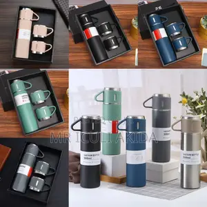 Stainless Steel Travel Mug Tea Cup Vacuum Flask Gift Box Set