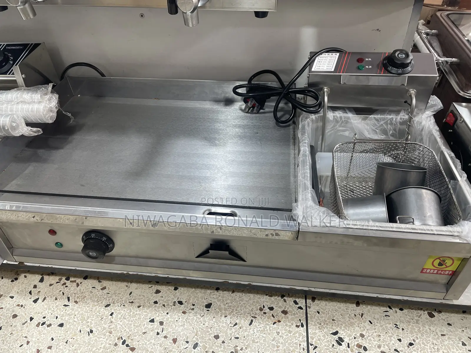 2 in 1 Commercial Electric Griddle Deep Fryer