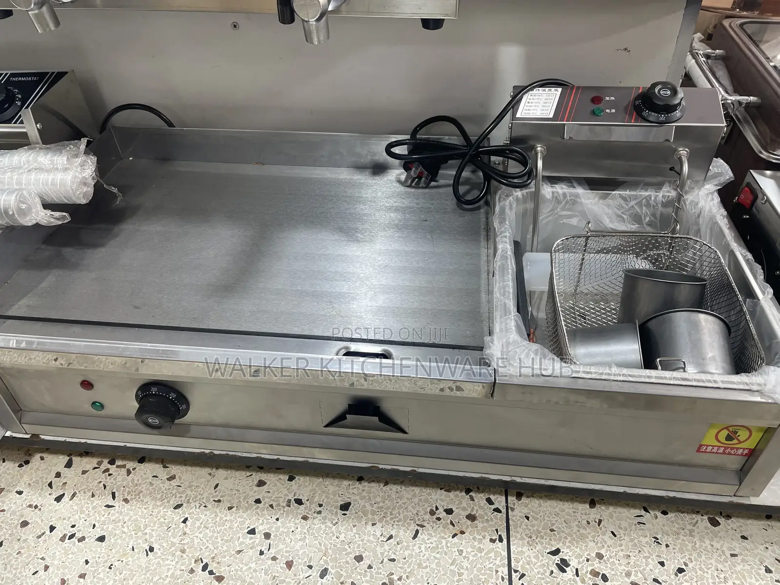 2 in 1 Commercial Electric Griddle Deep Fryer
