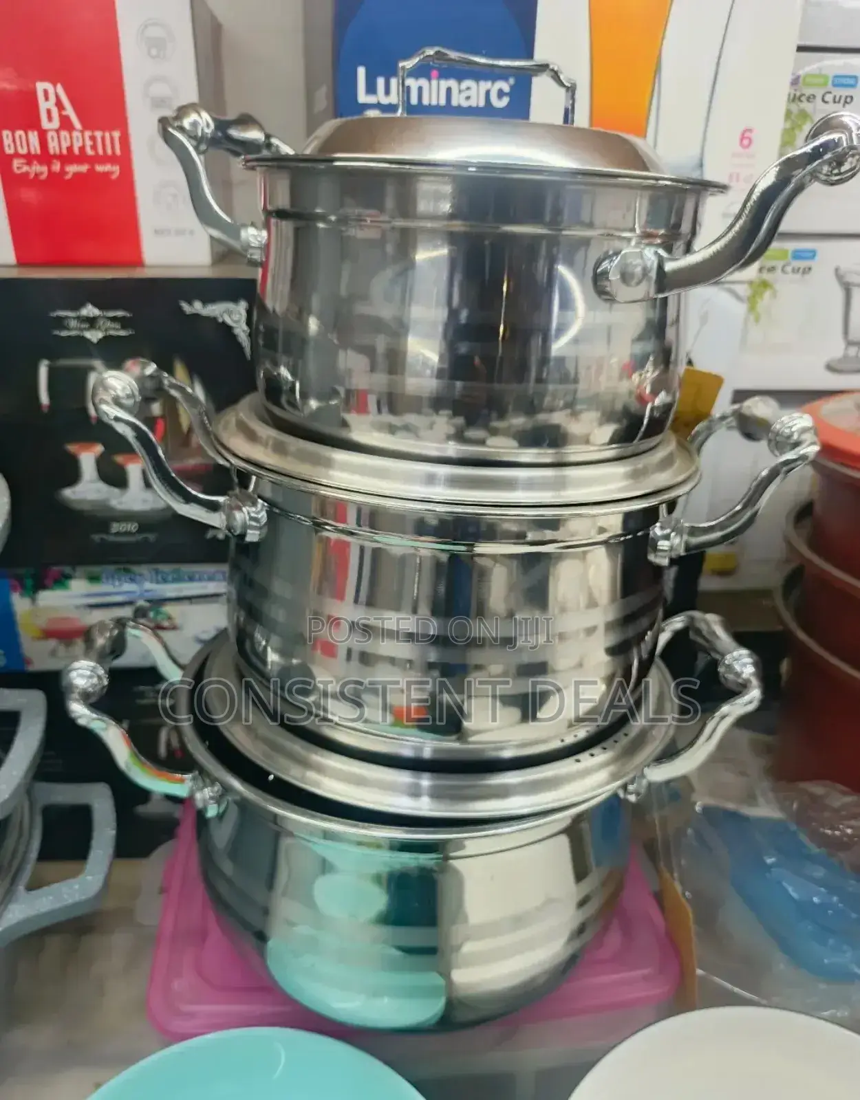 3pcs Stainless Steel Silver Dishes