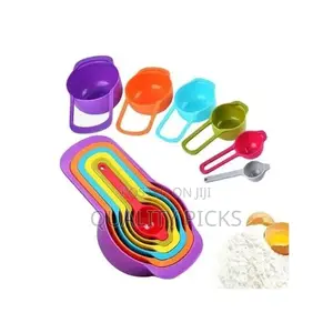 6piece Kitchen Measuring Spoons and Cup Set - Multi-Color